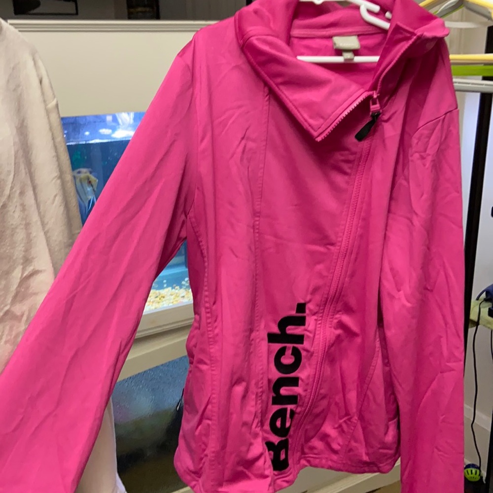 Pink bench zip up sweater